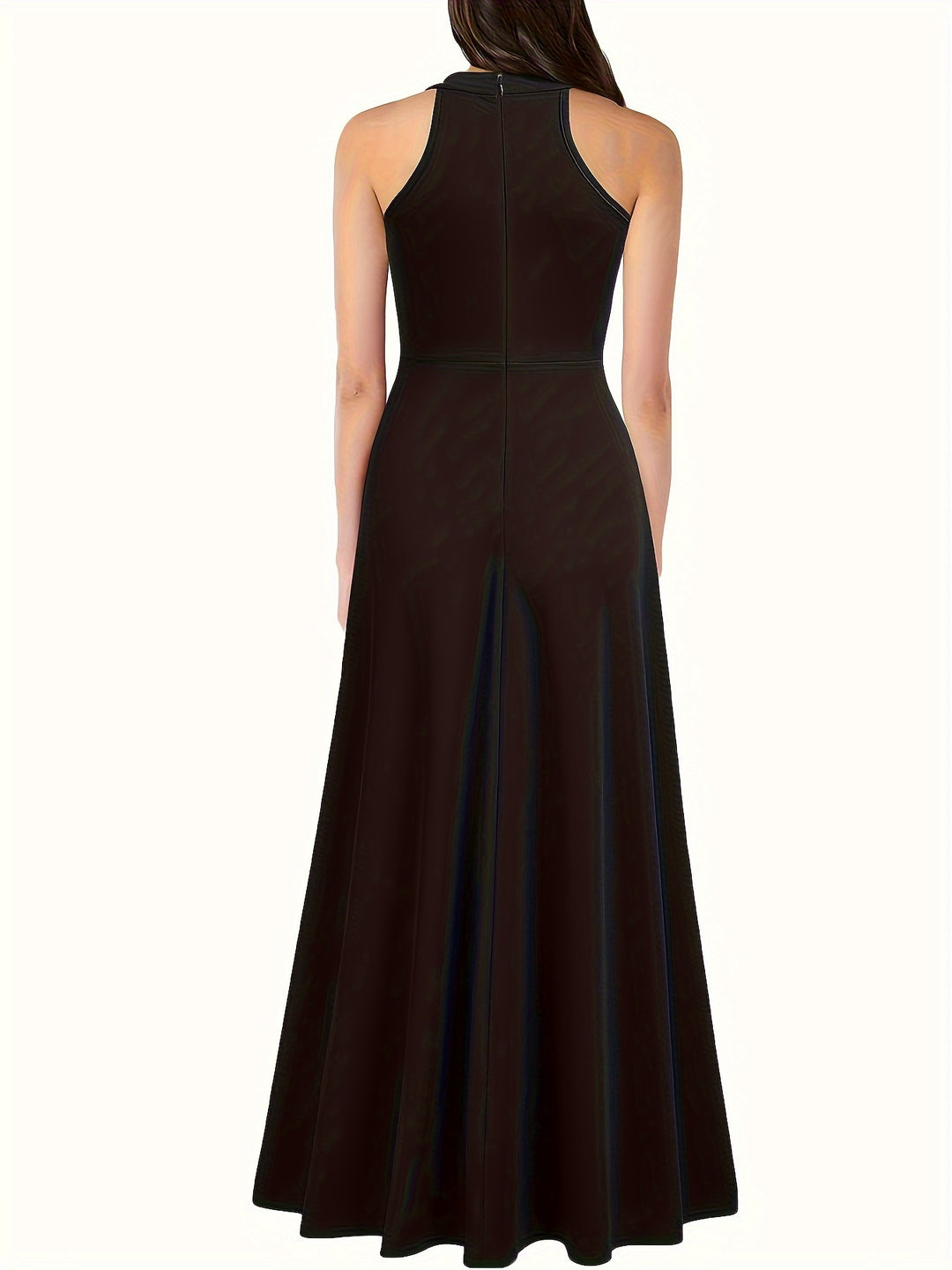 Elegant Split Maxi Solid Dress