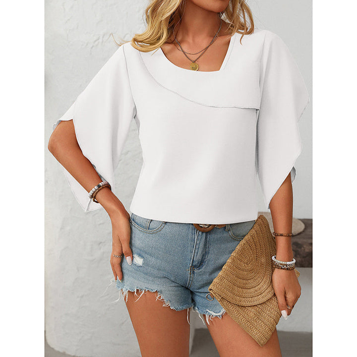 Women V-Neck Fashionable Short-Sleeved Shirt