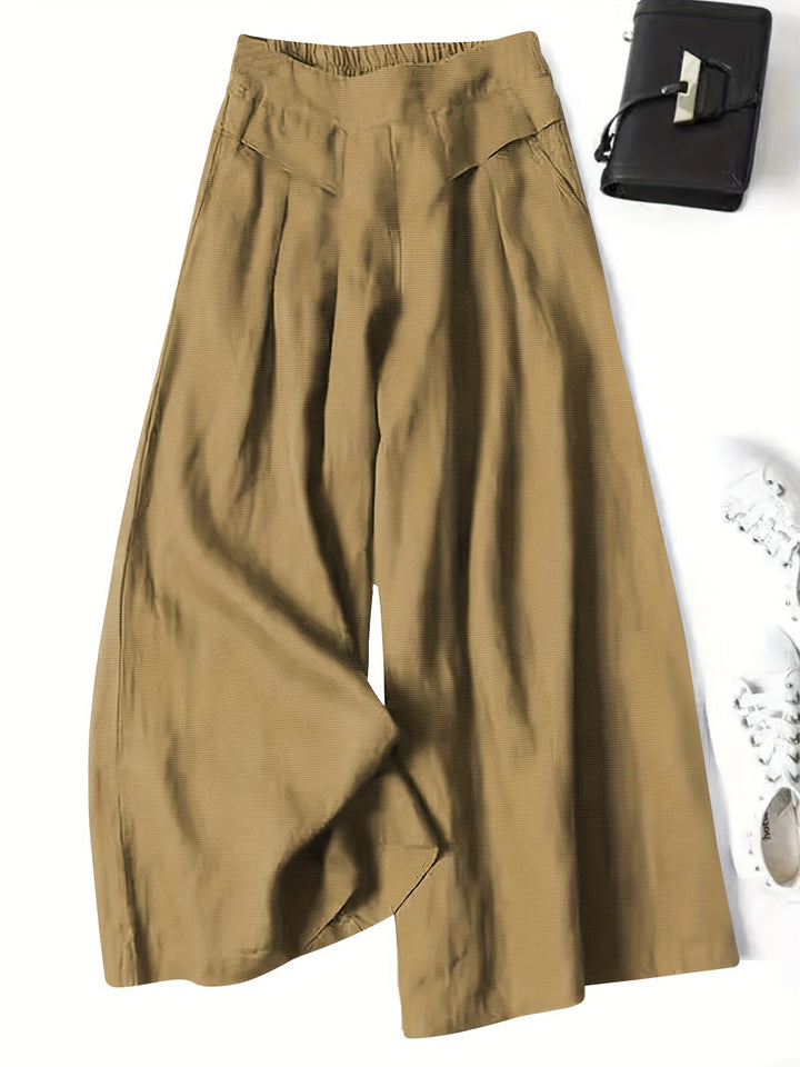 High-Waist Wide-Leg Linen Pants